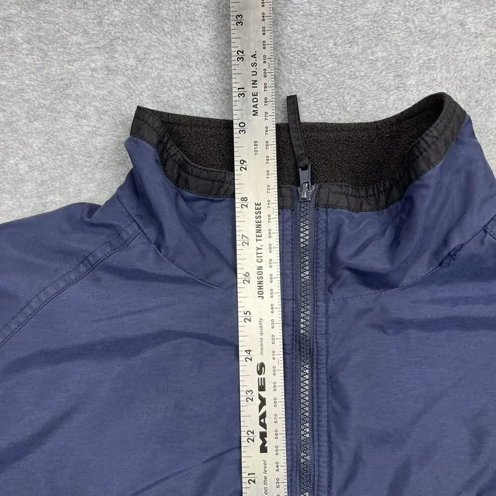 Harriton Full Zip Fleece Lined Windbreaker Jacket Navy Men’s XL Back Embroidered